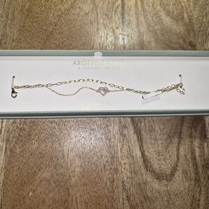 Argento Vivo Gold Heart Charm Bracelet